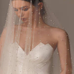 Pearl Tulle Veil with Comb.