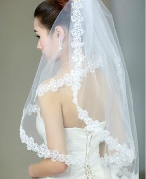 Lace Short Bridal Veil.